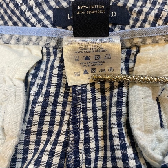 🌷Lands End Fit 2 Navy Blue and White Checkered Gingham Shorts Plus Size 16‎ - Picture 7 of 10